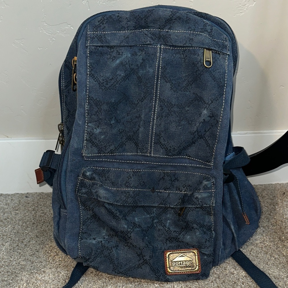 Portage Travel Backpack Denim Blue